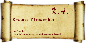 Krauss Alexandra névjegykártya